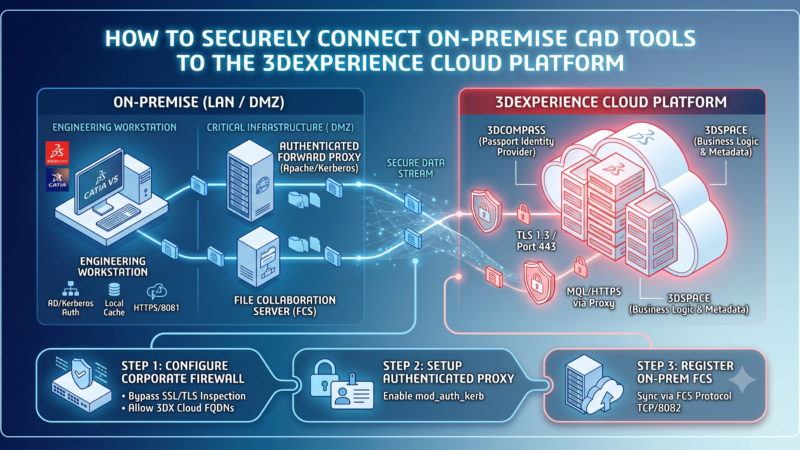 connect on premise cad to 3dexperience cloud
